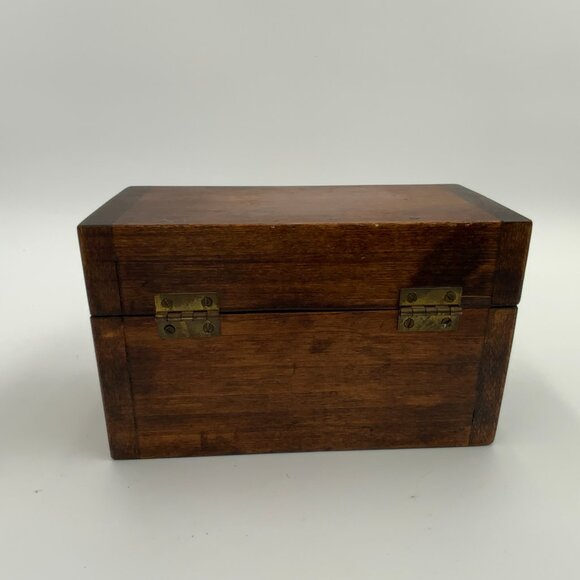 Handmade Antique Primitive Wooden Recipe Box - Picture 4 of 6